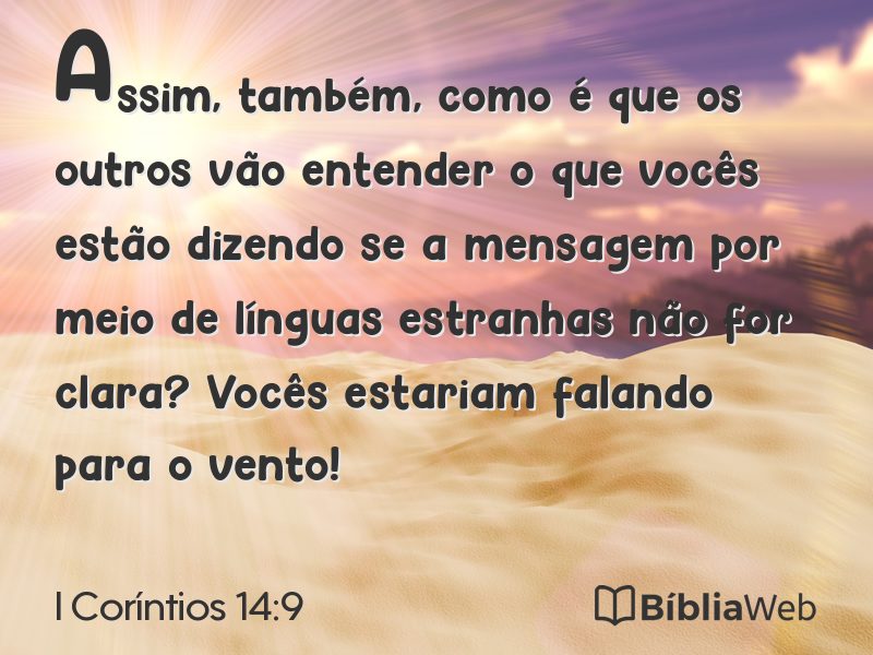 I Coríntios 14:9 em imagem para compartilhar