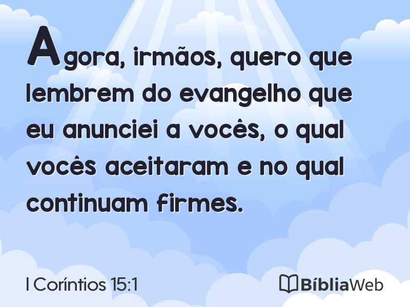 I Coríntios 15:1 em imagem para compartilhar