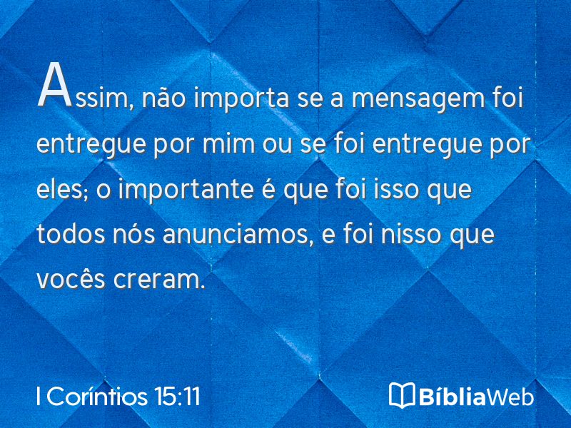 I Coríntios 15:11 em imagem para compartilhar