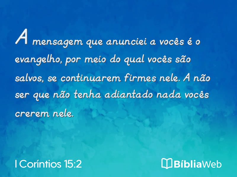 I Coríntios 15:2 em imagem para compartilhar