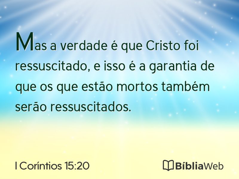 I Coríntios 15:20 em imagem para compartilhar