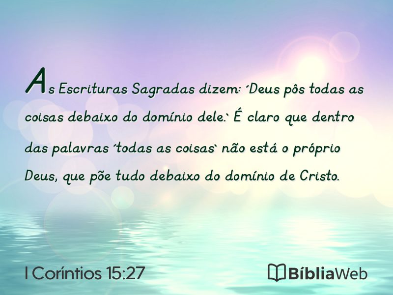 I Coríntios 15:27 em imagem para compartilhar