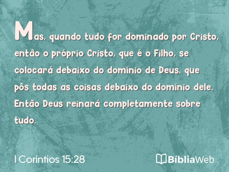 I Coríntios 15:28 em imagem para compartilhar
