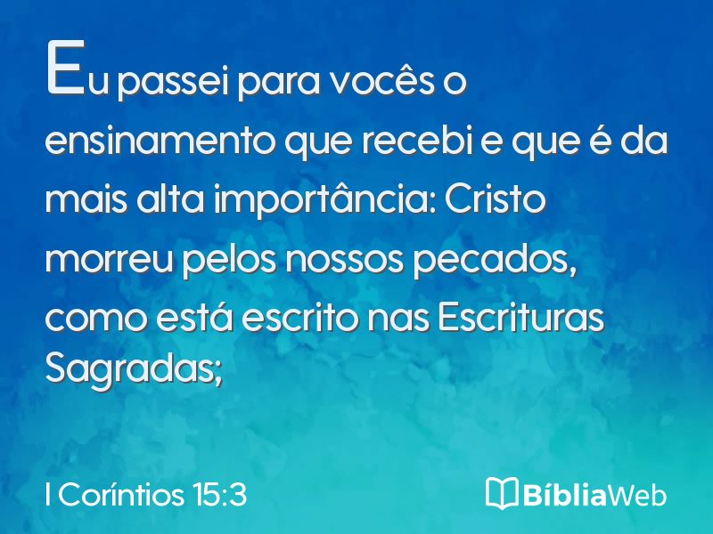 I Coríntios 15:3 em imagem para compartilhar