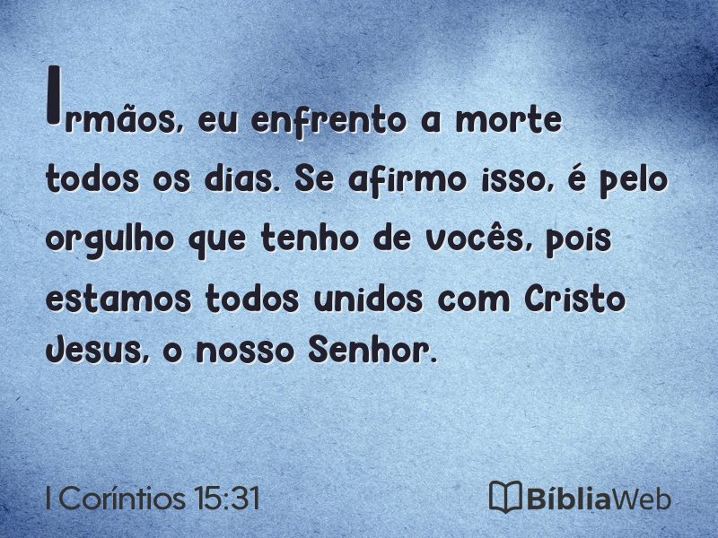 I Coríntios 15:31 em imagem para compartilhar
