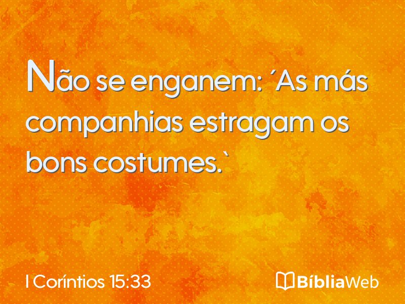 I Coríntios 15:33 em imagem para compartilhar