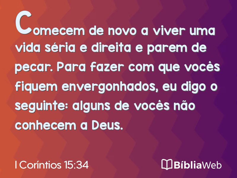 I Coríntios 15:34 em imagem para compartilhar