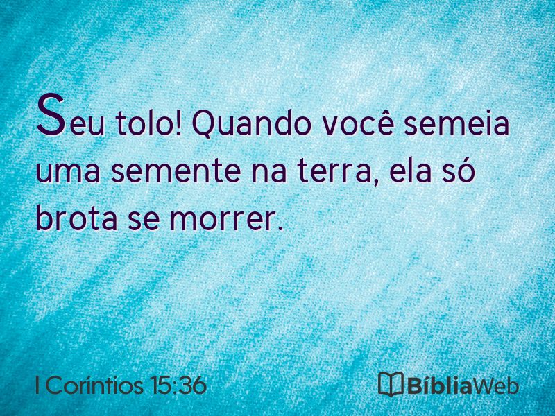 I Coríntios 15:36 em imagem para compartilhar