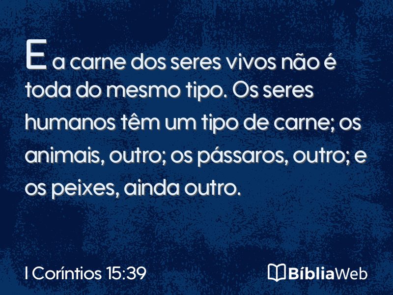 I Coríntios 15:39 em imagem para compartilhar