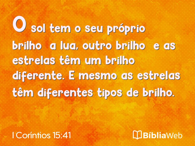 I Coríntios 15:41 em imagem para compartilhar