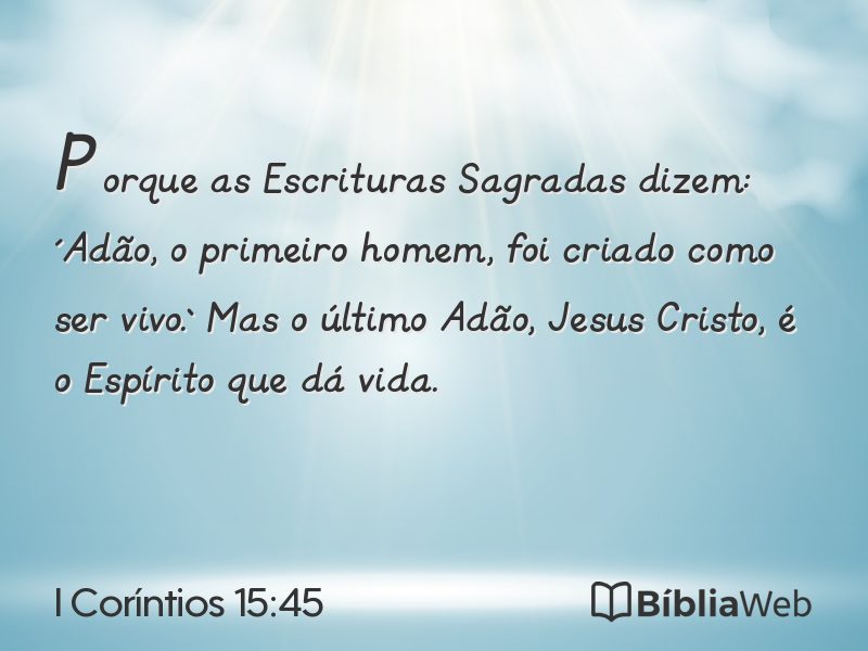 I Coríntios 15:45 em imagem para compartilhar