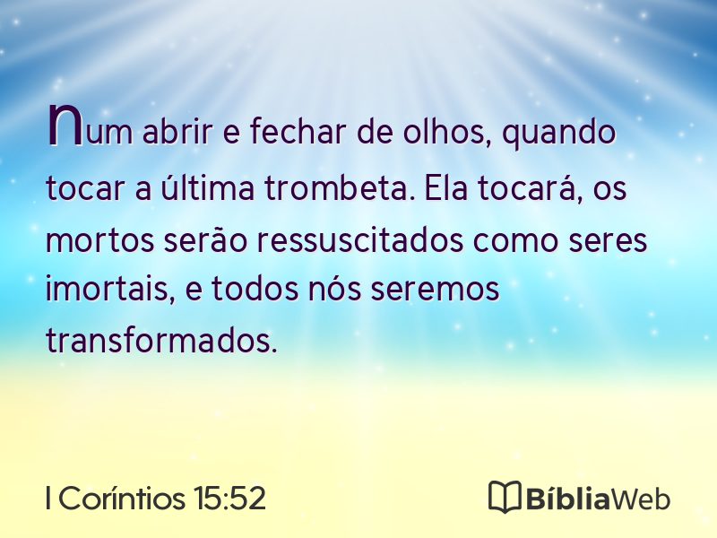 I Coríntios 15:52 em imagem para compartilhar
