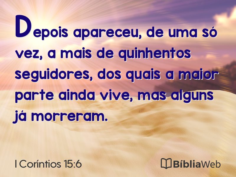 I Coríntios 15:6 em imagem para compartilhar