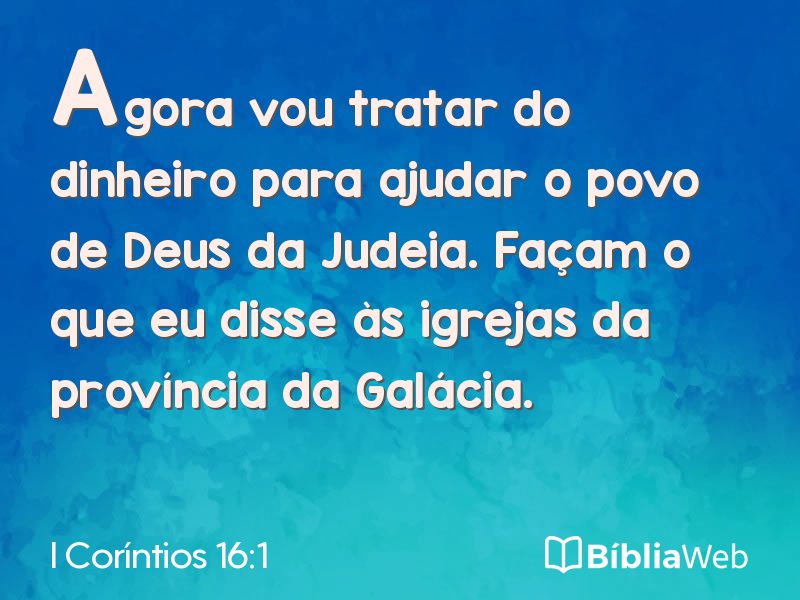 I Coríntios 16:1 em imagem para compartilhar