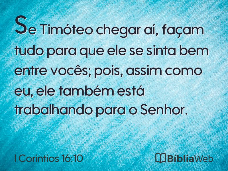 I Coríntios 16:10 em imagem para compartilhar
