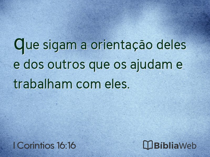 I Coríntios 16:16 em imagem para compartilhar