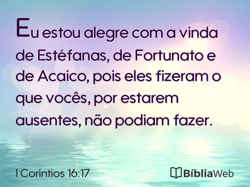 I Coríntios 16:17 em imagem para compartilhar