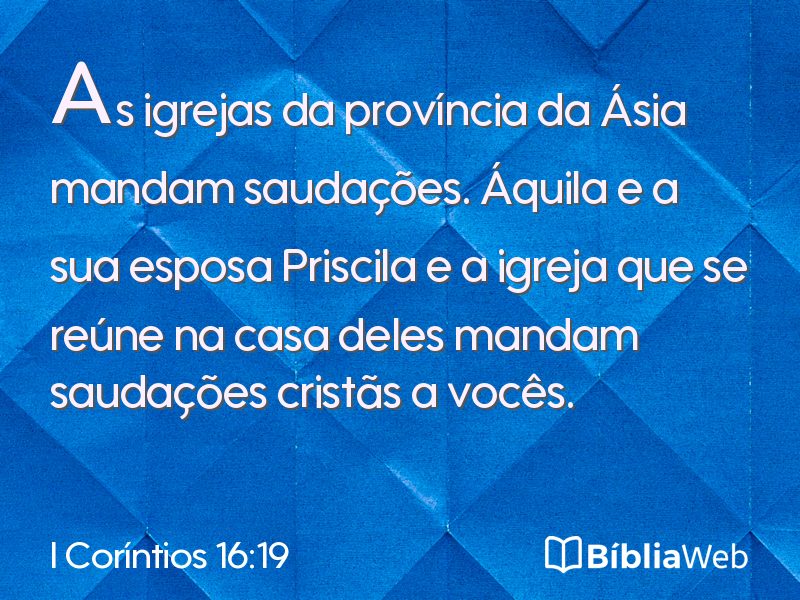 I Coríntios 16:19 em imagem para compartilhar