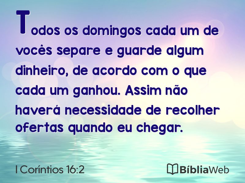 I Coríntios 16:2 em imagem para compartilhar