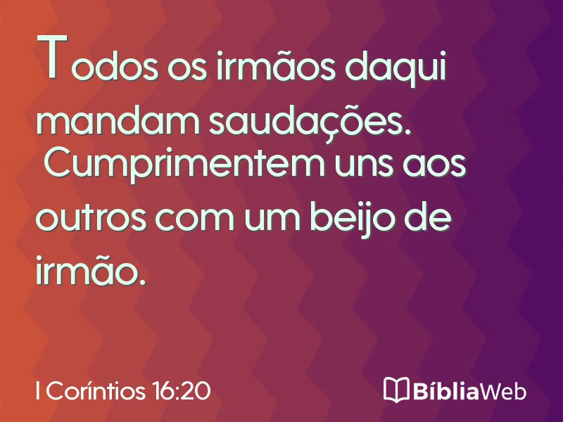 I Coríntios 16:20 em imagem para compartilhar