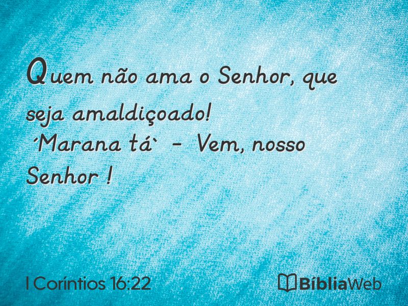 I Coríntios 16:22 em imagem para compartilhar