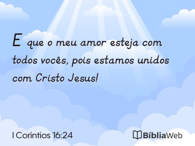 I Coríntios 16:24 em imagem para compartilhar