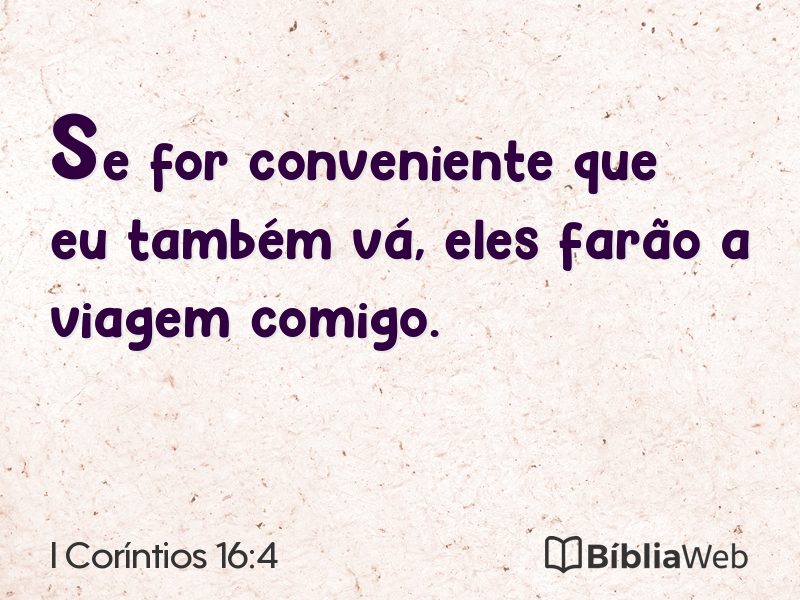 I Coríntios 16:4 em imagem para compartilhar