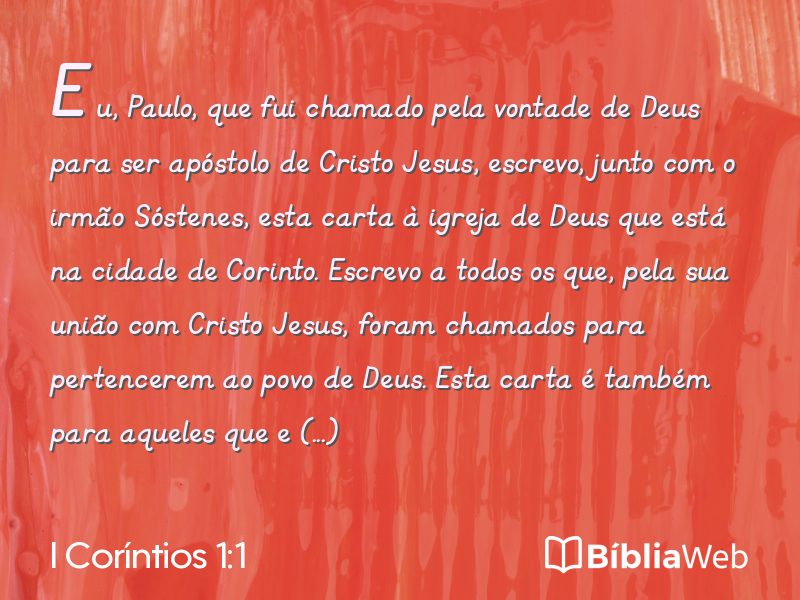 I Coríntios 1:1 em imagem para compartilhar