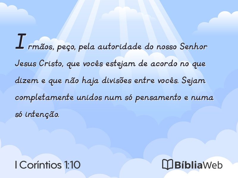 I Coríntios 1:10 em imagem para compartilhar