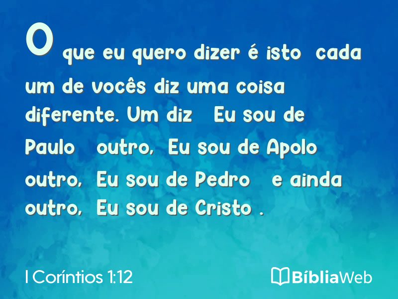I Coríntios 1:12 em imagem para compartilhar