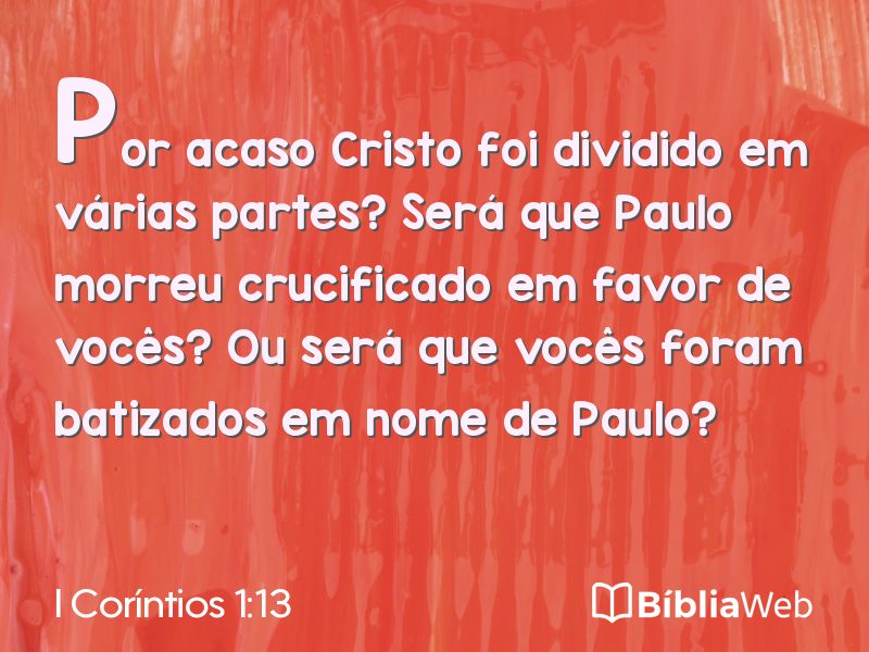 I Coríntios 1:13 em imagem para compartilhar