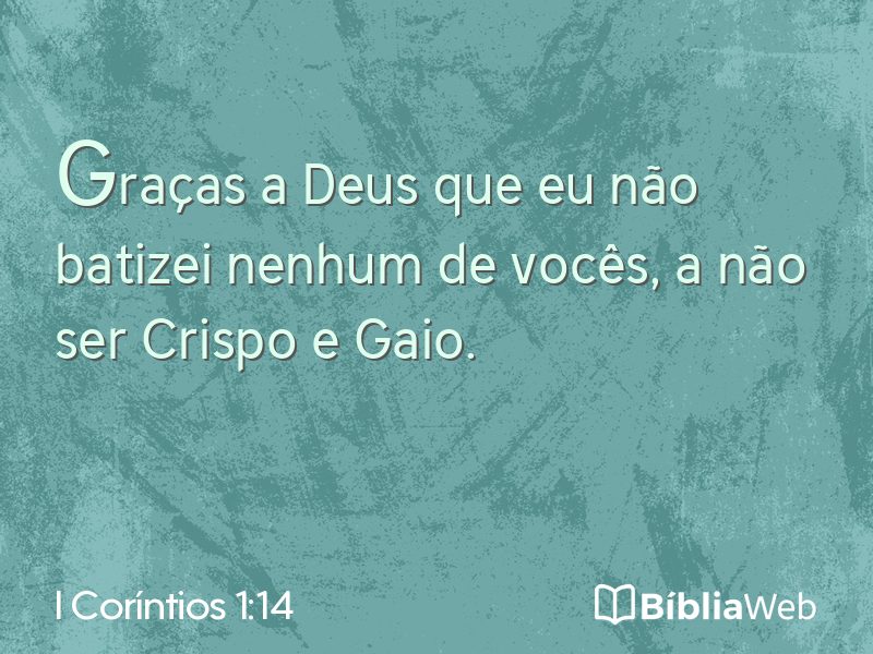 I Coríntios 1:14 em imagem para compartilhar
