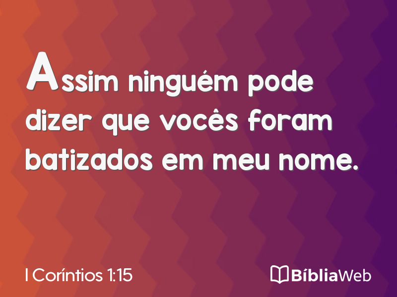 I Coríntios 1:15 em imagem para compartilhar