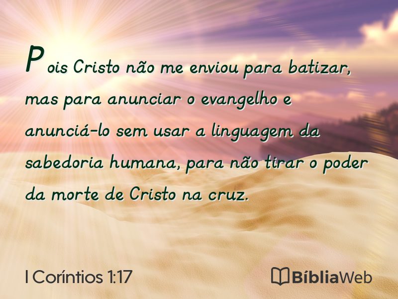 I Coríntios 1:17 em imagem para compartilhar
