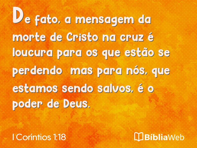 I Coríntios 1:18 em imagem para compartilhar
