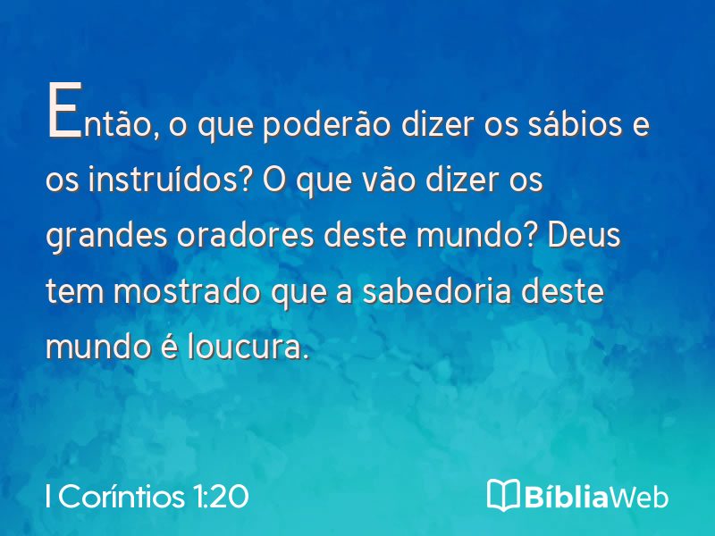I Coríntios 1:20 em imagem para compartilhar
