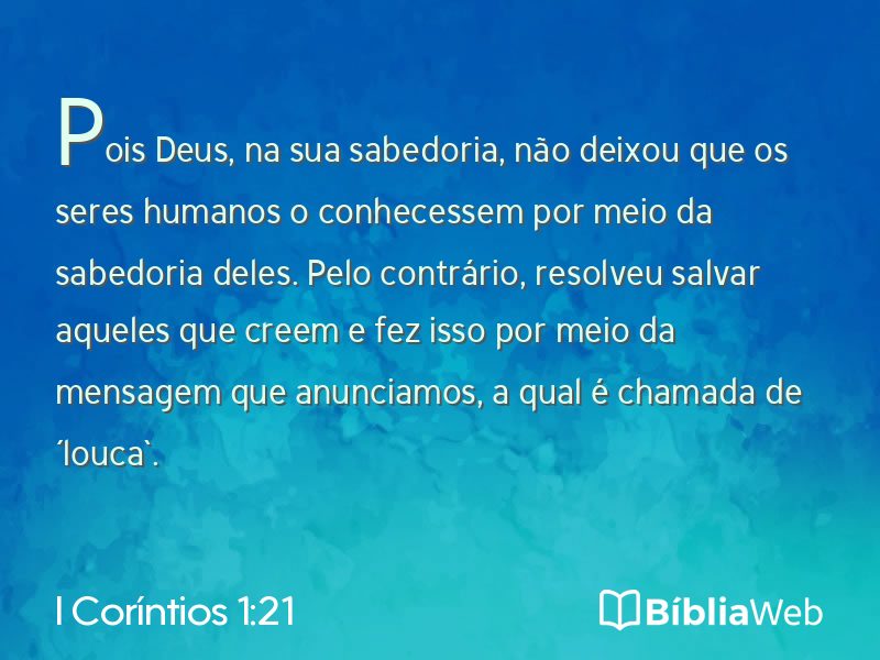 I Coríntios 1:21 em imagem para compartilhar