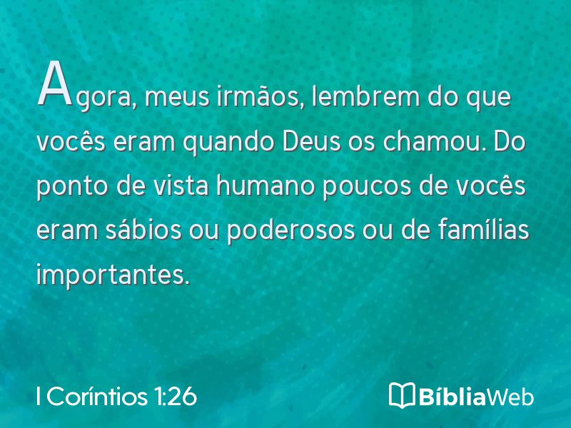 I Coríntios 1:26 em imagem para compartilhar