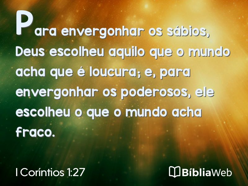 I Coríntios 1:27 em imagem para compartilhar