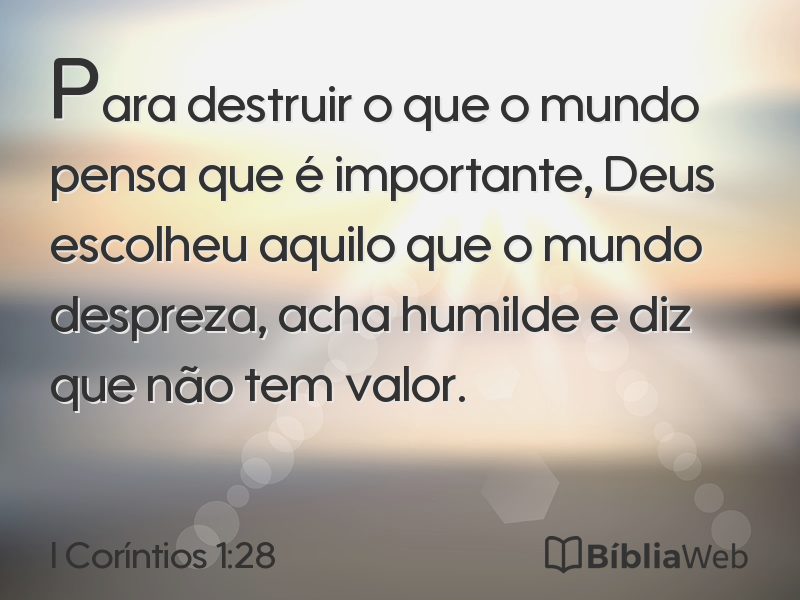 I Coríntios 1:28 em imagem para compartilhar