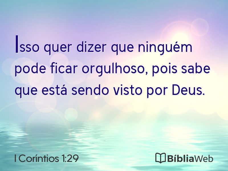 I Coríntios 1:29 em imagem para compartilhar