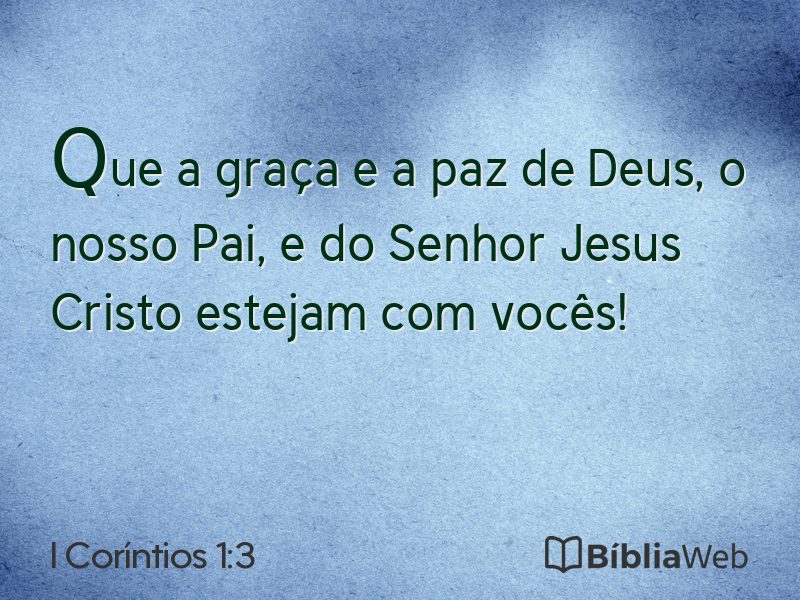 I Coríntios 1:3 em imagem para compartilhar