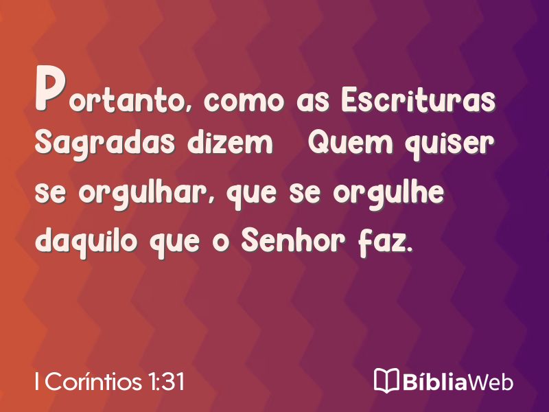 I Coríntios 1:31 em imagem para compartilhar
