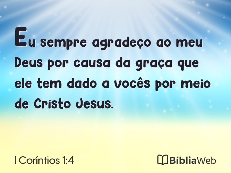 I Coríntios 1:4 em imagem para compartilhar