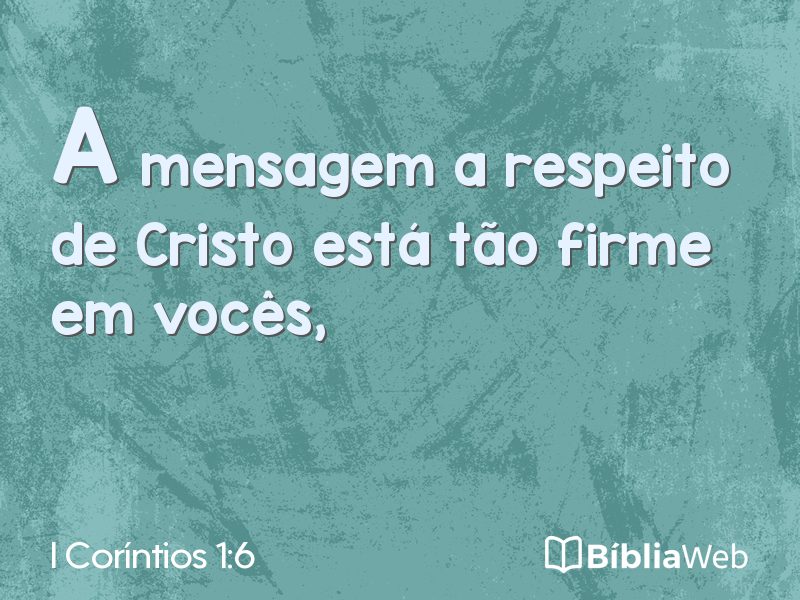 I Coríntios 1:6 em imagem para compartilhar