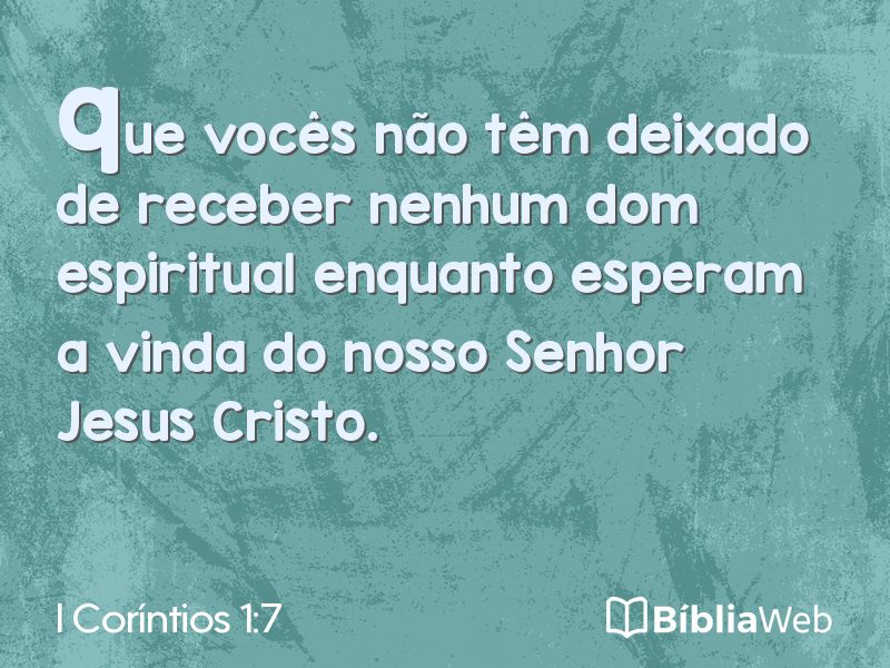 I Coríntios 1:7 em imagem para compartilhar