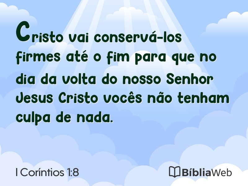 I Coríntios 1:8 em imagem para compartilhar