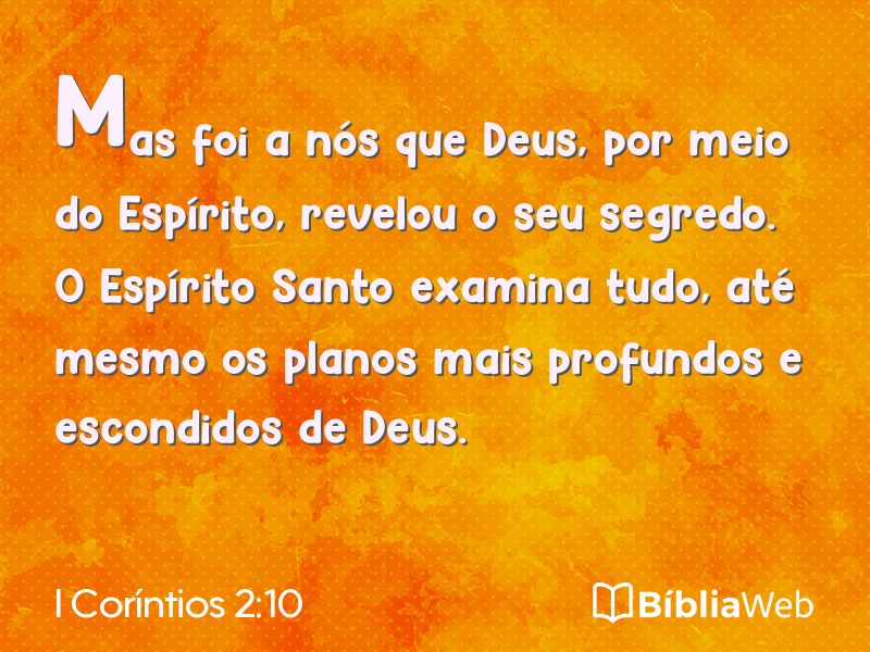 I Coríntios 2:10 em imagem para compartilhar