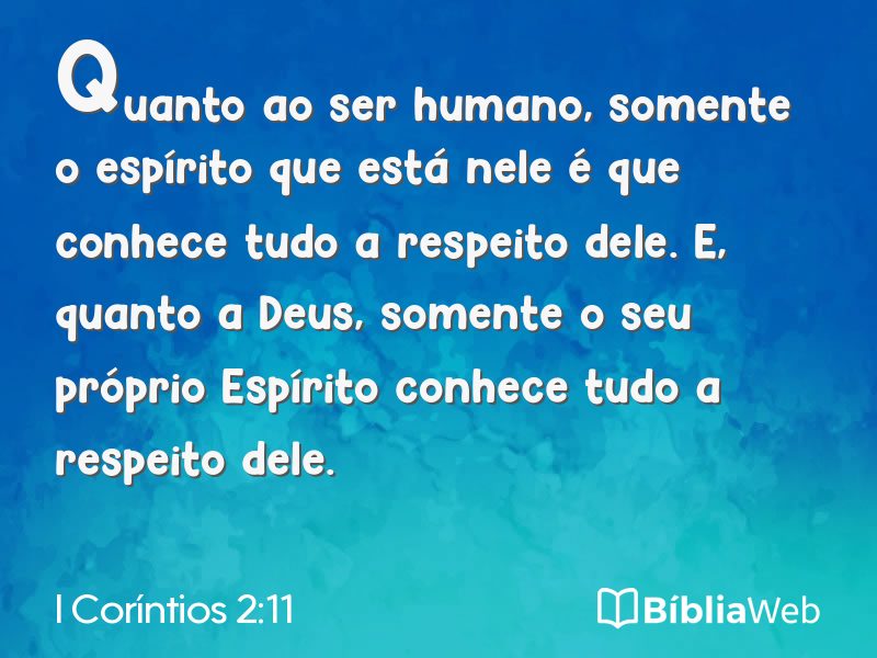 I Coríntios 2:11 em imagem para compartilhar