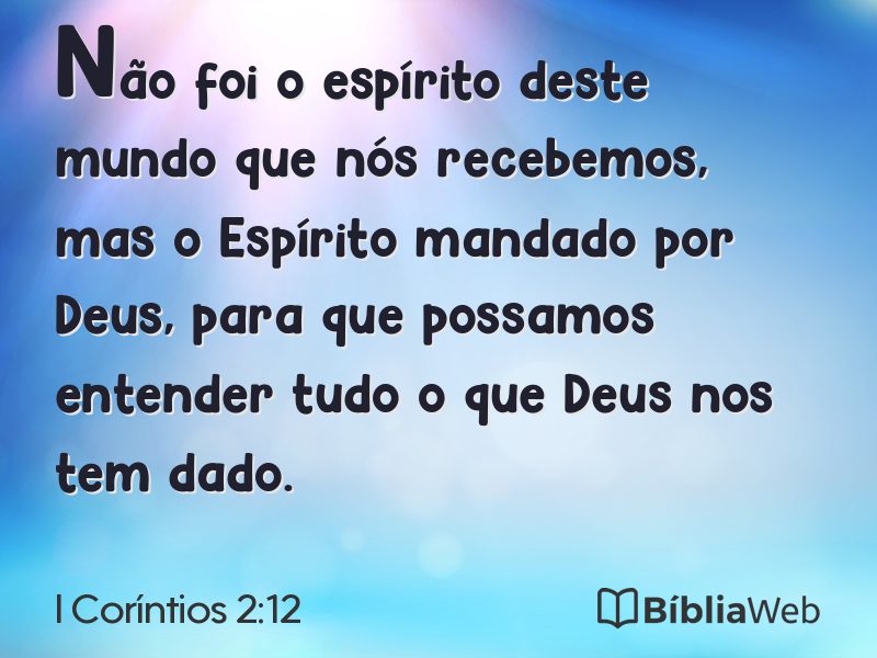 I Coríntios 2:12 em imagem para compartilhar